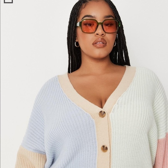 NWT misguided plus color block knit cardigan sz.14/16 - Picture 2 of 7